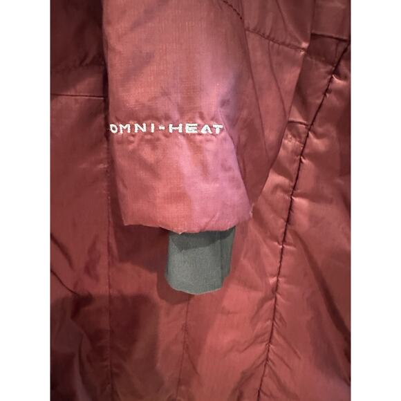 Columbia Jacket Women MED Burgundy Omni Heat Quilted Insulated Puffer Full Zip - Picture 6 of 8